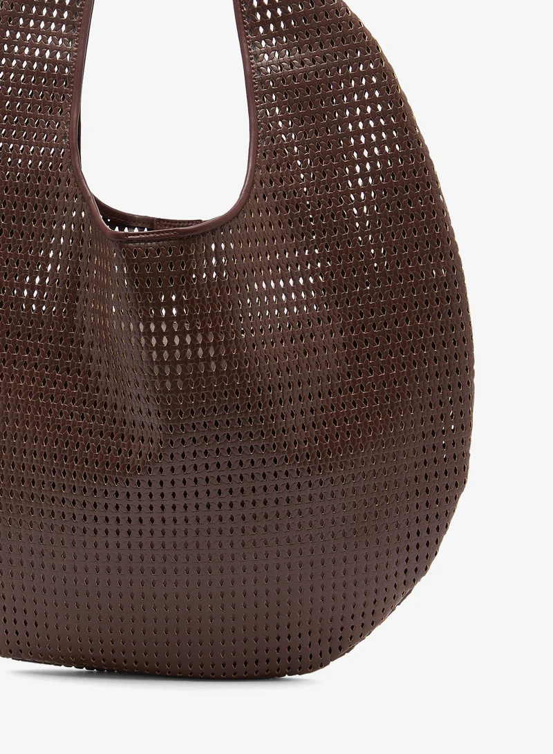 GLAMOROUS  Woven Shoulder Bag with Gold Hardware for Women | Best Price UAE